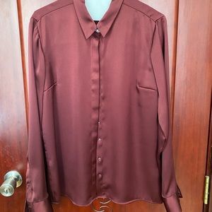 Express Womens Satin Slim Portofino Shirt